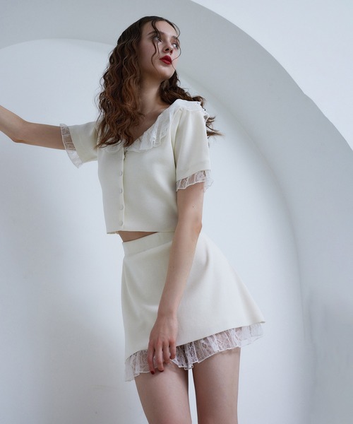 Seemi. byNICECLAUP（ シーミーバイナイスクラップ）の「【Seemi.】レースセットアップ（ワンピース・レディース・ブラック/ホワイト・FREE）」の16枚目の写真