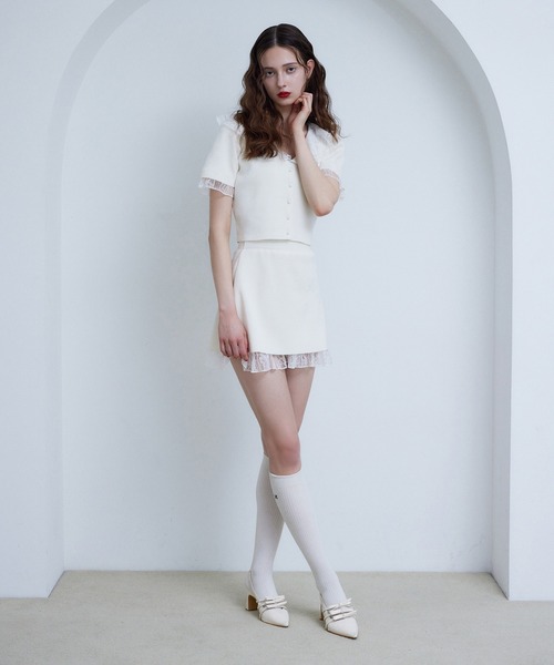 Seemi. byNICECLAUP（ シーミーバイナイスクラップ）の「【Seemi.】レースセットアップ（ワンピース・レディース・ブラック/ホワイト・FREE）」の10枚目の写真