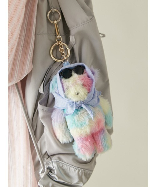 LILY BROWN(リリーブラウン)の「Lily Bear スカーフスタイルチャーム(キーホルダー・レディース・チャコールグレー/ホワイト/その他/ベージュ/ピンク・FREE)」の5枚目の写真