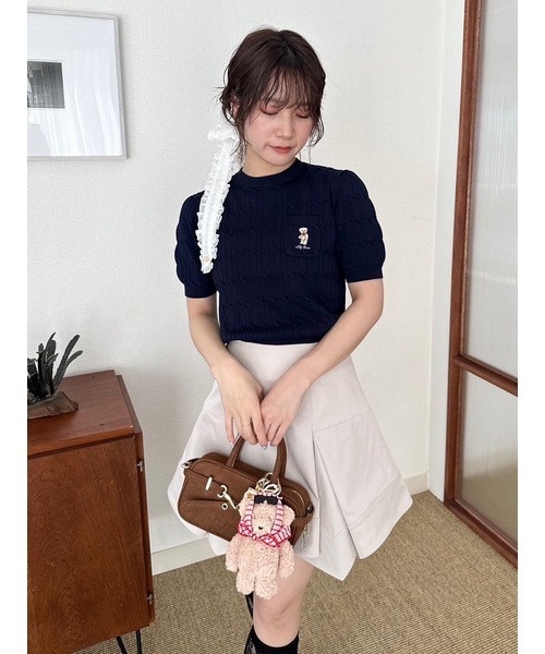 LILY BROWN(リリーブラウン)の「Lily Bear スカーフスタイルチャーム(キーホルダー・レディース・チャコールグレー/ホワイト/その他/ベージュ/ピンク・FREE)」の8枚目の写真