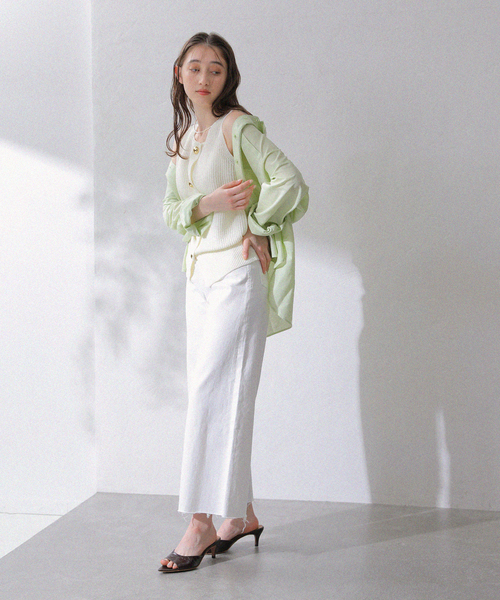 La TOTALITE（ラトータリテ）の「【洗える】ハイツイストニットベスト（ベスト・レディース・ホワイト/ネイビー・FREE）」の6枚目の写真