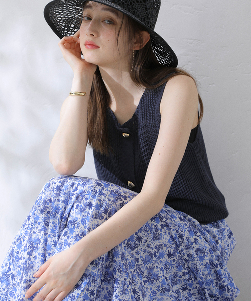 La TOTALITE（ラトータリテ）の「【洗える】ハイツイストニットベスト（ベスト・レディース・ホワイト/ネイビー・FREE）」の13枚目の写真