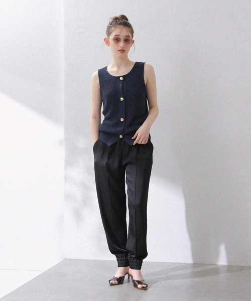 La TOTALITE（ラトータリテ）の「【洗える】ハイツイストニットベスト（ベスト・レディース・ホワイト/ネイビー・FREE）」の15枚目の写真