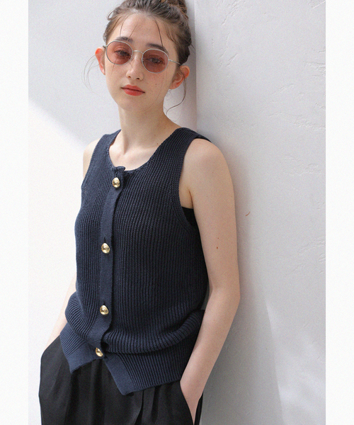 La TOTALITE（ラトータリテ）の「【洗える】ハイツイストニットベスト（ベスト・レディース・ホワイト/ネイビー・FREE）」の17枚目の写真