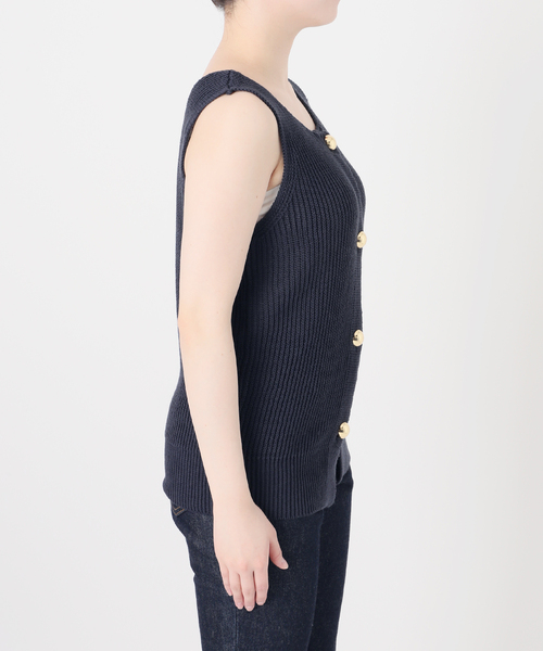 La TOTALITE（ラトータリテ）の「【洗える】ハイツイストニットベスト（ベスト・レディース・ホワイト/ネイビー・FREE）」の22枚目の写真