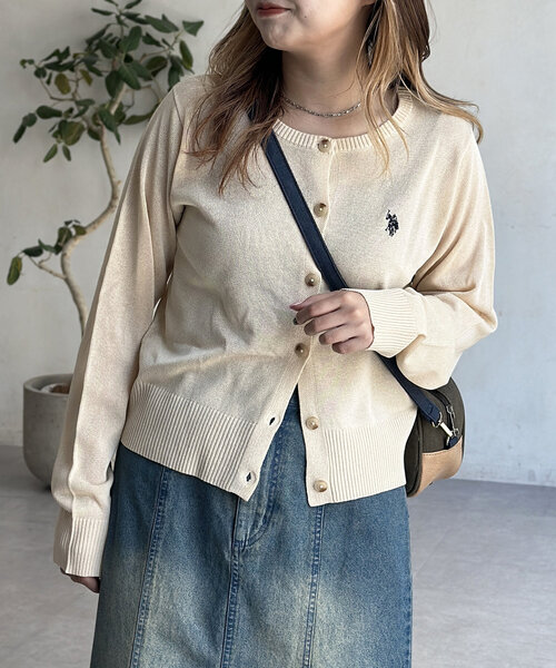 U.S. POLO ASSN.（ユーエスポロアッスン）の「シアーカーディガン（カーディガン/ボレロ・レディース・ネイビー/レッド/グレー/アイボリー・FREE）」の7枚目の写真
