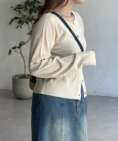 U.S. POLO ASSN.（ユーエスポロアッスン）の「シアーカーディガン（カーディガン/ボレロ・レディース・ネイビー/レッド/グレー/アイボリー・FREE）」の10枚目の写真