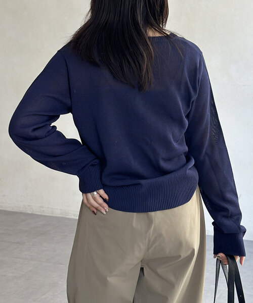 U.S. POLO ASSN.（ユーエスポロアッスン）の「シアーカーディガン（カーディガン/ボレロ・レディース・ネイビー/レッド/グレー/アイボリー・FREE）」の18枚目の写真