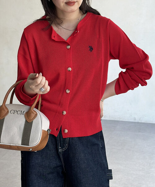 U.S. POLO ASSN.（ユーエスポロアッスン）の「シアーカーディガン（カーディガン/ボレロ・レディース・ネイビー/レッド/グレー/アイボリー・FREE）」の22枚目の写真