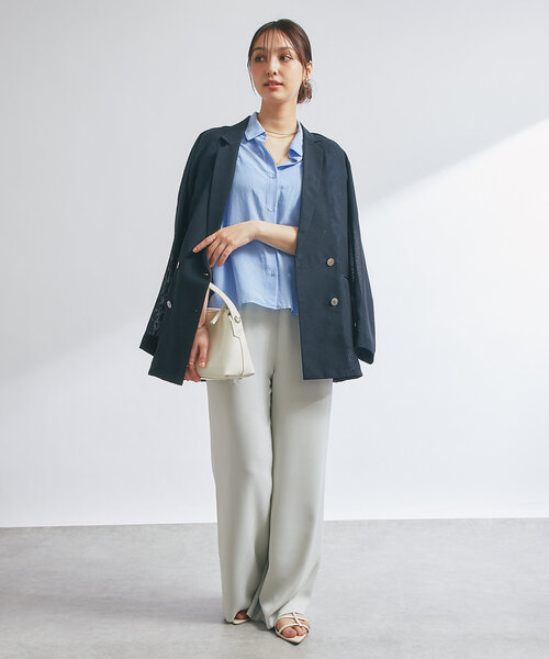 un dix cors（アンディコール）の「《サラッと羽織れる◎》シアーメッシュジャケット（テーラードジャケット・レディース・ブラック/チャコールグレー/ベージュ・FREE）」の21枚目の写真