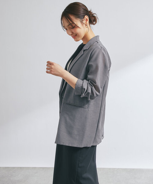 un dix cors（アンディコール）の「《サラッと羽織れる◎》シアーメッシュジャケット（テーラードジャケット・レディース・ブラック/チャコールグレー/ベージュ・FREE）」の11枚目の写真