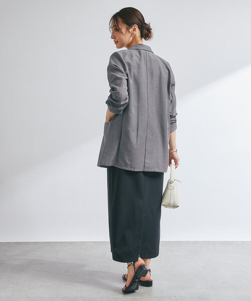 un dix cors（アンディコール）の「《サラッと羽織れる◎》シアーメッシュジャケット（テーラードジャケット・レディース・ブラック/チャコールグレー/ベージュ・FREE）」の6枚目の写真