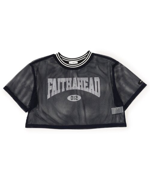 algy（アルジー）の「メッシュクロップドT（Tシャツ/カットソー・キッズ・ブラック/ピンク/ネイビー・XX-SMALL/X-SMALL/MEDIUM/SMALL）」の2枚目の写真