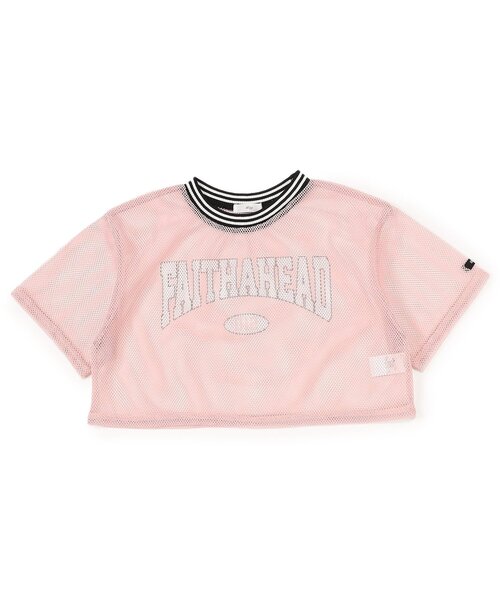 algy（アルジー）の「メッシュクロップドT（Tシャツ/カットソー・キッズ・ブラック/ピンク/ネイビー・XX-SMALL/X-SMALL/MEDIUM/SMALL）」の3枚目の写真