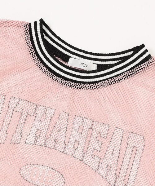 algy（アルジー）の「メッシュクロップドT（Tシャツ/カットソー・キッズ・ブラック/ピンク/ネイビー・XX-SMALL/X-SMALL/MEDIUM/SMALL）」の4枚目の写真