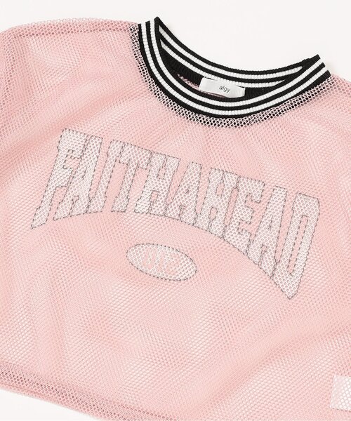 algy（アルジー）の「メッシュクロップドT（Tシャツ/カットソー・キッズ・ブラック/ピンク/ネイビー・XX-SMALL/X-SMALL/MEDIUM/SMALL）」の5枚目の写真