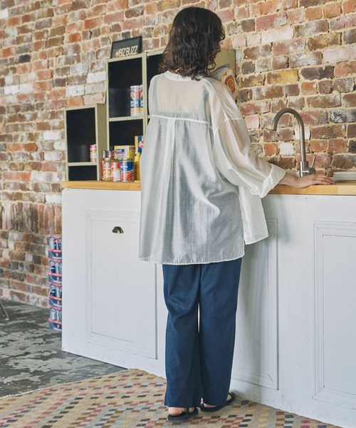 MONO-MART LADY'S（モノマートレディース）の「カットリブ フレア イージーパンツ（その他パンツ・レディース・杢グレー/ブラック/ネイビー/グリーン・S/M）」の8枚目の写真