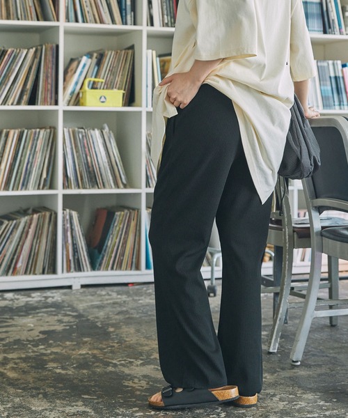 MONO-MART LADY'S（モノマートレディース）の「カットリブ フレア イージーパンツ（その他パンツ・レディース・杢グレー/ブラック/ネイビー/グリーン・S/M）」の14枚目の写真