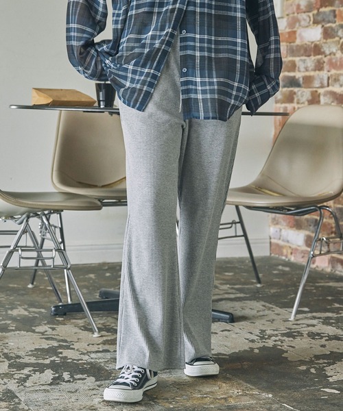 MONO-MART LADY'S（モノマートレディース）の「カットリブ フレア イージーパンツ（その他パンツ・レディース・杢グレー/ブラック/ネイビー/グリーン・S/M）」の22枚目の写真