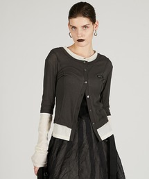 PRANK PROJECT | 【2025Summer Pre-Order】レイヤードシアーフライスカーデ / Layered sheer Fraise Cardigan(カーディガン/ボレロ)