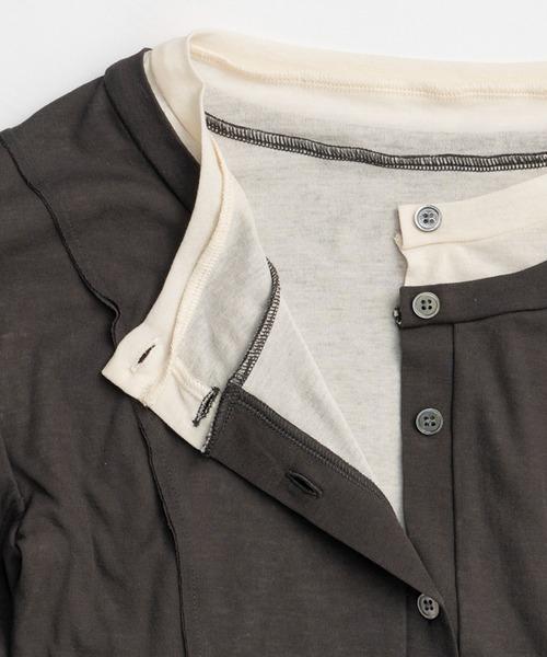 PRANK PROJECT（プランクプロジェクト）の「レイヤードシアーフライスカーデ / Layered sheer Fraise Cardigan（カーディガン/ボレロ・レディース・ブラック/チャコールグレー/ベージュ・FREE）」の22枚目の写真