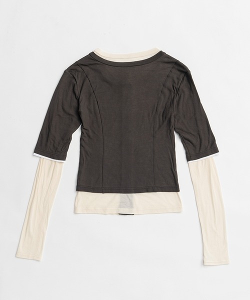 レイヤードシアーフライスカーデ / Layered sheer Fraise Cardigan