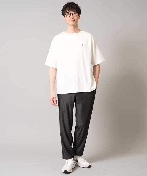 a.v.v(アーヴェヴェ)の「【接触冷感】エッフェル塔刺繍ボートネックカットソー(Tシャツ/カットソー・メンズ・ホワイト/ライトグレー/ネイビー・44/48/46/50/52)」の9枚目の写真