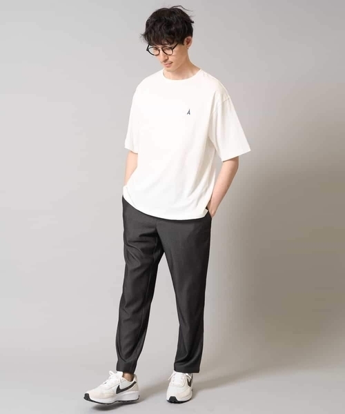 a.v.v(アーヴェヴェ)の「【接触冷感】エッフェル塔刺繍ボートネックカットソー(Tシャツ/カットソー・メンズ・ホワイト/ライトグレー/ネイビー・44/48/46/50/52)」の11枚目の写真