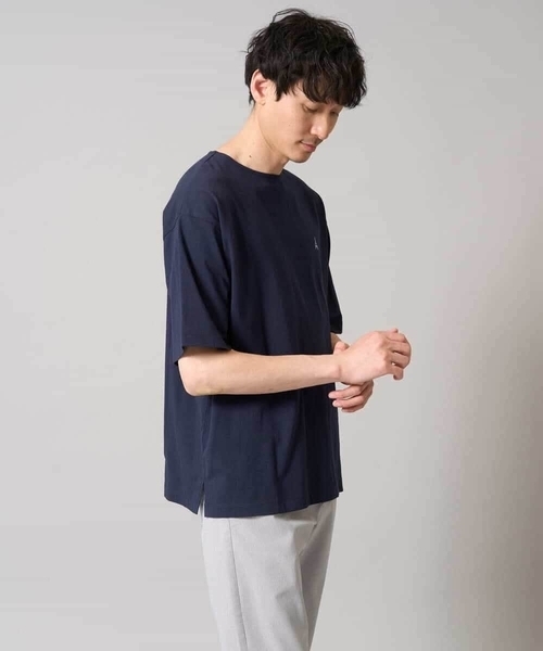a.v.v(アーヴェヴェ)の「【接触冷感】エッフェル塔刺繍ボートネックカットソー(Tシャツ/カットソー・メンズ・ホワイト/ライトグレー/ネイビー・44/48/46/50/52)」の16枚目の写真