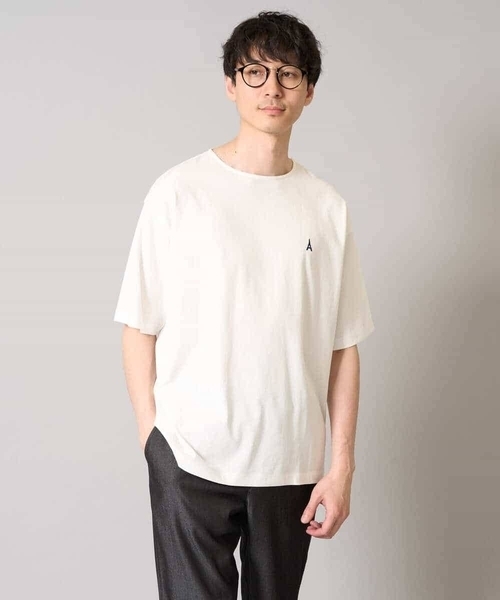 a.v.v(アーヴェヴェ)の「【接触冷感】エッフェル塔刺繍ボートネックカットソー(Tシャツ/カットソー・メンズ・ホワイト/ライトグレー/ネイビー・44/48/46/50/52)」の17枚目の写真