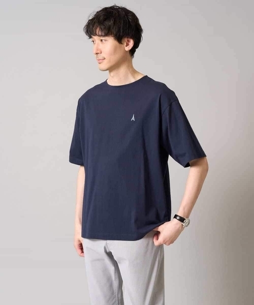 a.v.v(アーヴェヴェ)の「【接触冷感】エッフェル塔刺繍ボートネックカットソー(Tシャツ/カットソー・メンズ・ホワイト/ライトグレー/ネイビー・44/48/46/50/52)」の20枚目の写真