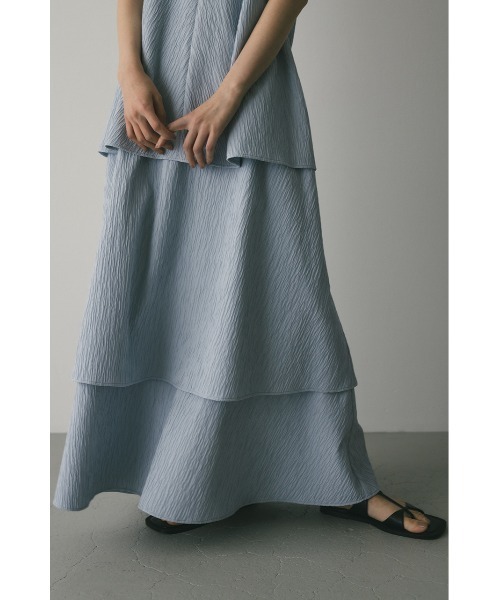 STYLEMIXER（スタイルミキサー）の「ティアードキャミワンピース（ワンピース・レディース・アイボリー/ブラック/サックスブルー・SMALL/MEDIUM）」の5枚目の写真