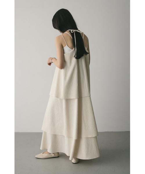 STYLEMIXER（スタイルミキサー）の「ティアードキャミワンピース（ワンピース・レディース・アイボリー/ブラック/サックスブルー・SMALL/MEDIUM）」の18枚目の写真