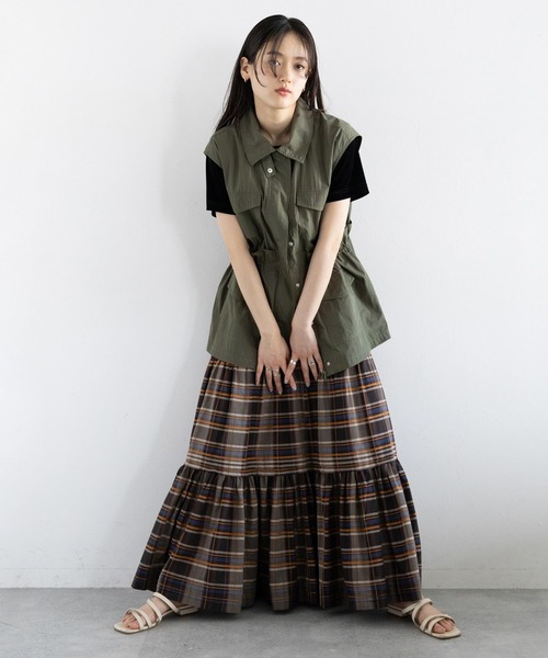 RAGEBLUE（レイジブルー）の「ウエストフリルミリタリーベスト（ベスト・レディース・ホワイト/カーキ・FREE）」の11枚目の写真