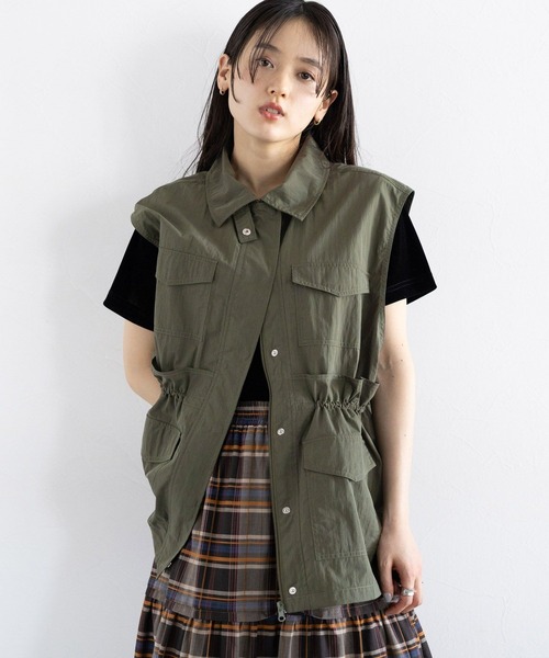 RAGEBLUE（レイジブルー）の「ウエストフリルミリタリーベスト（ベスト・レディース・ホワイト/カーキ・FREE）」の14枚目の写真