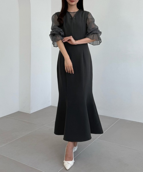 【新品未使用】MONNALISA♡ワンピース♡140cm〜150cm S-LLsize》フラワーチュールドッキングワンピース【洗濯機洗い可