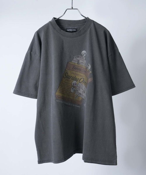 Starting Over（スターティングオーバー）の「【Starting Over/スターティングオーバー】rusty logo hard wash T-shirt/ラスティーロゴ ハードウオッシュ 半袖Tシャツ　ワンポイント ブランドロゴ バックプリント（Tシャツ/カットソー・メンズ・ブラウン/ホワイト/ホワイト系その他/ブラック系その他4/ブラック/ブラウン系その他/ブラック系その他2/サックスブルー/ブルー系その他/ブラック系その他/ブラック系その他3/ホワイト系その他2・M/L）」の8枚目の写真