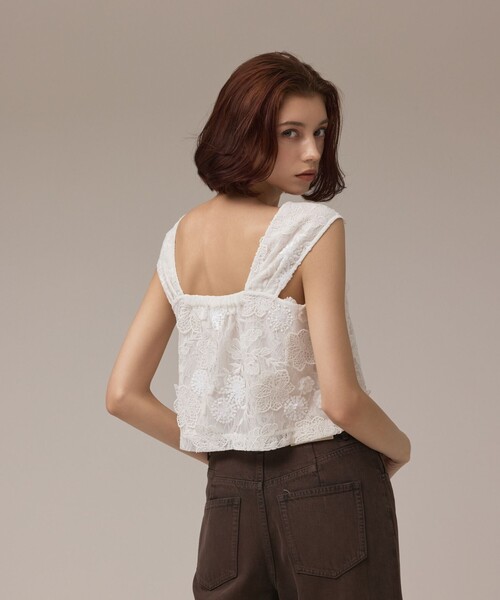 チュール刺繍トップス　ブラック　diagram grace GRACE CONTINENTAL（グレースコンチネンタル） SALEセール50%OFF