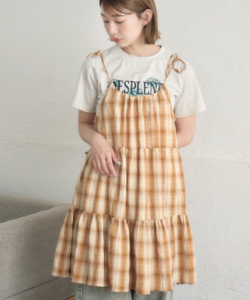 RETRO GIRL(レトロガール)の「アソートレイヤードOP(ワンピース・レディース・ブラウン系その他/ブルー系その他2/オフホワイト/ブラウン系その他2・FREE)」の4枚目の写真