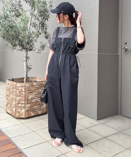 セール】【ISOOK / アイスー】フロントジップサロペットパンツ