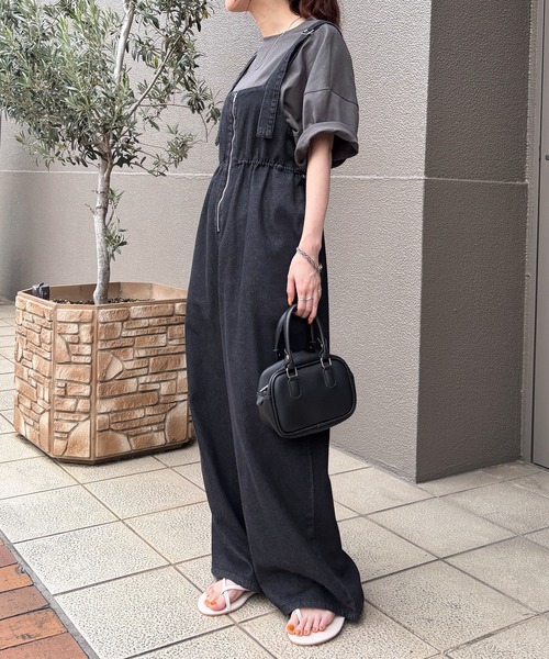 セール】【ISOOK / アイスー】フロントジップサロペットパンツ