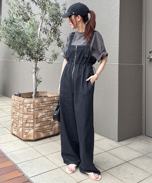 セール】【ISOOK / アイスー】フロントジップサロペットパンツ