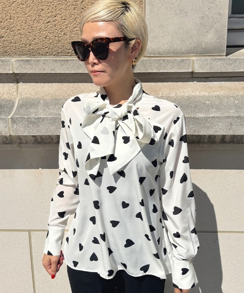 セール】日本製ハートボータイブラウス（Tシャツ/カットソー）｜JENNE