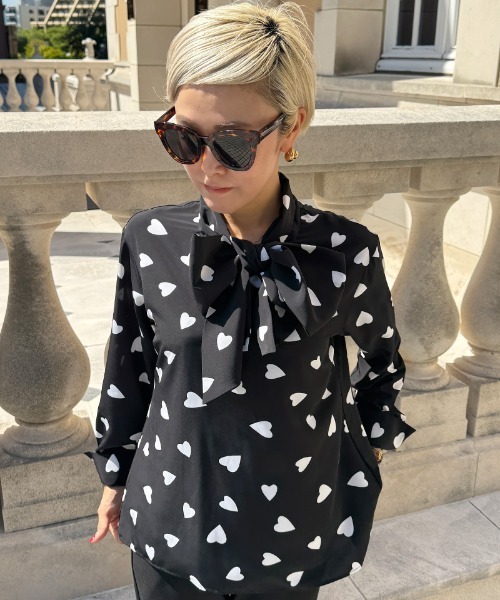 セール】日本製ハートボータイブラウス（Tシャツ/カットソー）｜JENNE