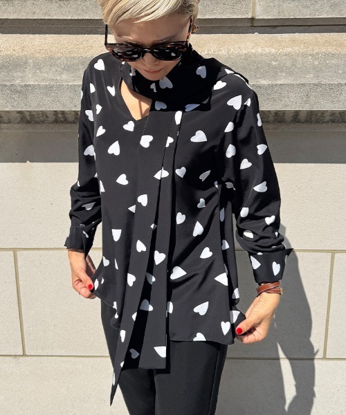 セール】日本製ハートボータイブラウス（Tシャツ/カットソー）｜JENNE