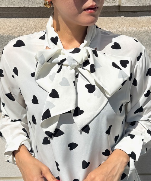 セール】日本製ハートボータイブラウス（Tシャツ/カットソー）｜JENNE