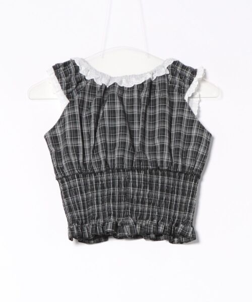 PHILLY(フィリー)の「【PHILLY】フリルノースリーブチェックトップス(シャツ/ブラウス・レディース・ブラック/ブラウン・FREE)」の22枚目の写真