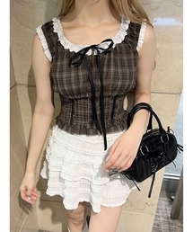 PHILLY | 【PHILLY】フリルノースリーブチェックトップス(シャツ/ブラウス)