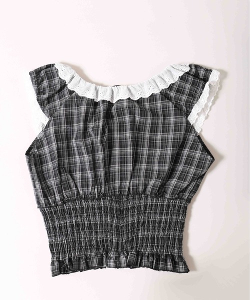 PHILLY(フィリー)の「【PHILLY】フリルノースリーブチェックトップス(シャツ/ブラウス・レディース・ブラック/ブラウン・FREE)」の19枚目の写真