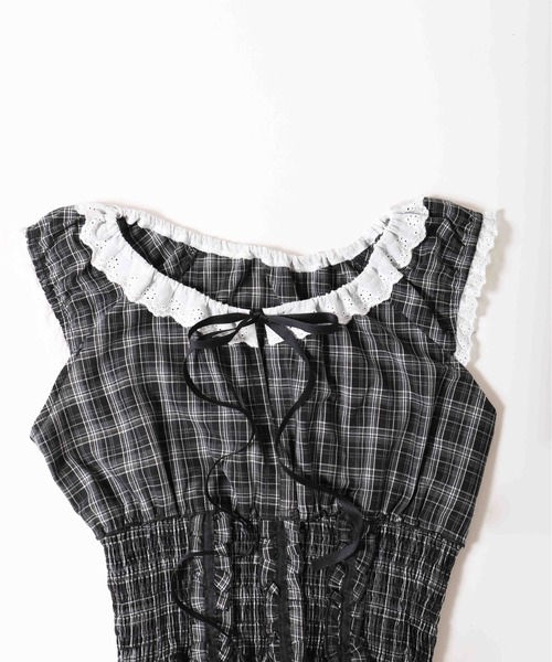 PHILLY(フィリー)の「【PHILLY】フリルノースリーブチェックトップス(シャツ/ブラウス・レディース・ブラック/ブラウン・FREE)」の18枚目の写真